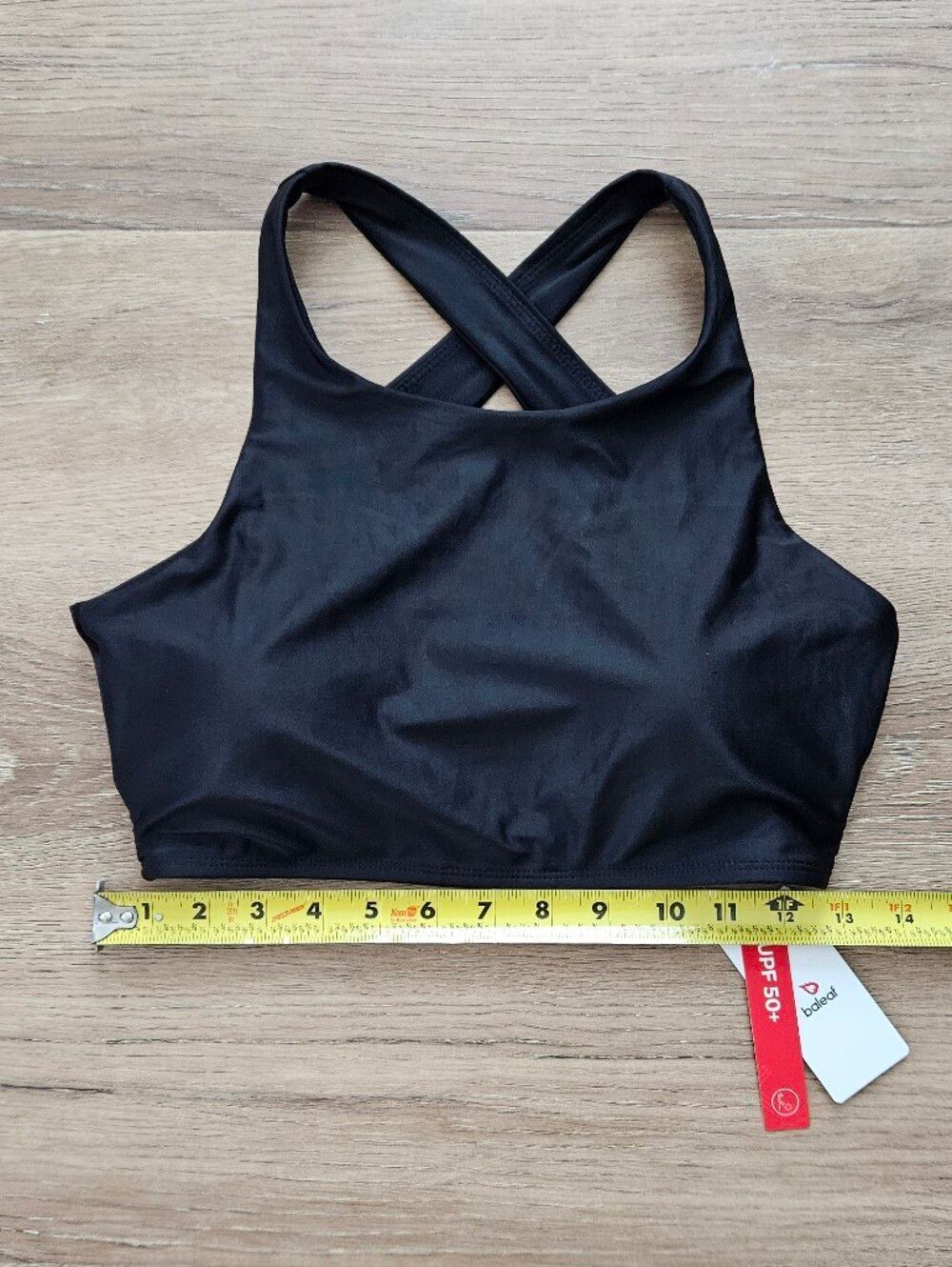 Baleaf Black Scoop Neck Cross-Back Sports Bra Size 34 - Picture 3 of 10